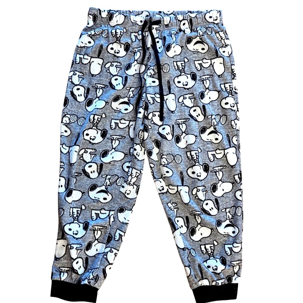 Cozy Grey Peanuts Snoopy Lounge Pajama Large 12-14